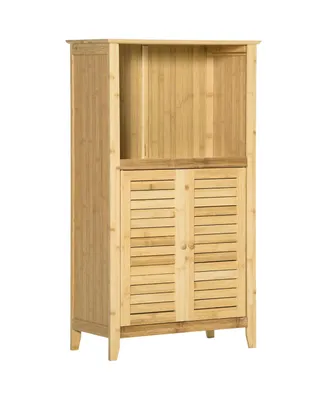 Homcom Freestand Wooden Landing Cabinet Pantry Space w/Multifunctional Use, Natural