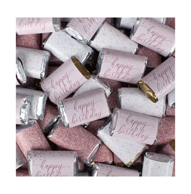 108 Pcs Rose Gold Happy Birthday Candy Hershey's Chocolate Mix by Just Candy (2 lb) - Assorted pre