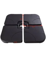 Costway 20'' Patio Offset Umbrella Base Stand Water Filled Base Weights Sand Plate Set