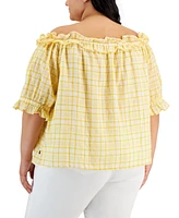 Tommy Hilfiger Plus Off-The-Shoulder Top