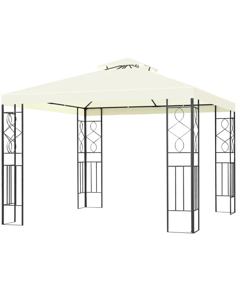 Costway 2 Tier 10'x10' Patio Gazebo Canopy Tent Steel Frame Shelter Awning