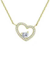 Giani Bernini Cubic Zirconia Heart Pendant Necklace, 16", Created for Macy's