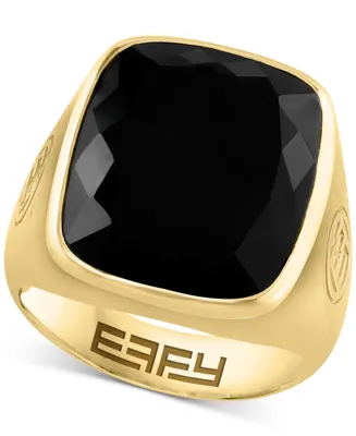 Effy Men's Onyx Statement Ring in 14k Gold-Plated Sterling Silver