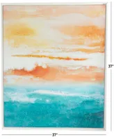 Rosemary Lane Canvas Abstract Sunset Landscape Framed Wall Art with White Frame, 37" x 1" x 37"