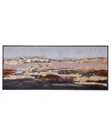 Rosemary Lane Canvas Foiled and Brushstrokes Geode Framed Wall Art with Gold-Tone Frame, 59" x 2" x 20"