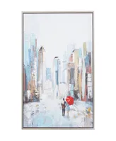 Rosemary Lane Canvas City Framed Wall Art with Silver-Tone Frame, 36" x 2" x 48"