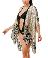 Marcus Adler Ombre Floral Kimono Cover-Up