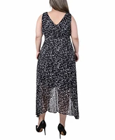 Ny Collection Plus Size Sleeveless Wrap Chiffon Dress