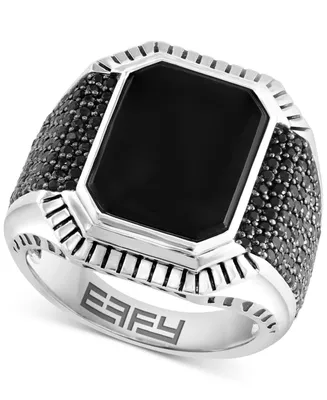 Effy Men's Onyx & Black Spinel Statement Ring in Sterling Silver