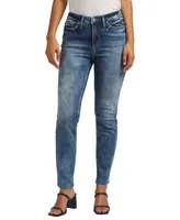 Silver Jeans Co. Women's Hello Legs High Rise Slim Straight Jeans