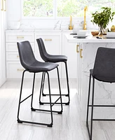 Zuo 35" each, Set of 2 Steel, Polyurethane Smart Counter Chair