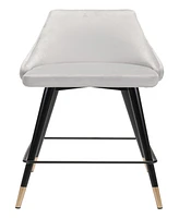 Zuo 36" Steel, Polyester Piccolo Pencil Legs Counter Chair