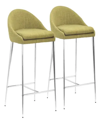 Zuo 30" each, Set of 2 Steel, Polyester Reykjavik Slender Legs Counter Chair