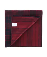 Trafalgar Men's Kincade Red Blackwatch Plaid Silk Pocket Square