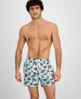 Boss by Hugo Boss Men's 5" Piranha Tropical Print Drawstring Swim Trunks