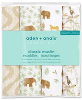 aden by aden + anais Baby Tanzania Muslin Swaddles, Pack of 4