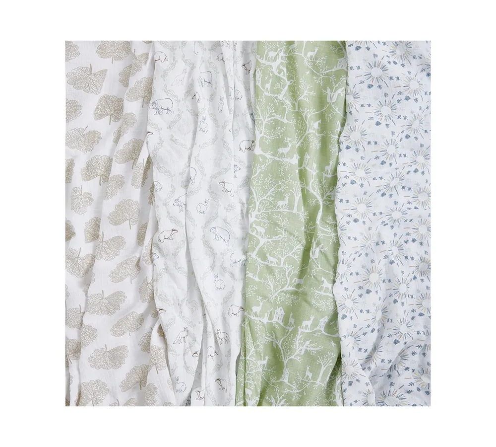 Baby Boys or Baby Girls Muslin Swaddles, Pack of 4