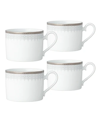 Noritake Silver Colonnade 4 Piece Cup Set, Service for 4