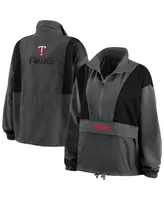 Women's Wear by Erin Andrews Charcoal Minnesota Twins Packable Half-Zip Jacket