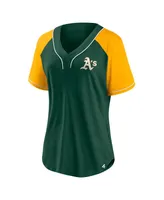 Women's Fanatics Green Oakland Athletics Ultimate Style Raglan V-Neck T-shirt