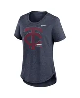 Women's Nike Heather Navy Minnesota Twins Touch Tri-Blend T-shirt