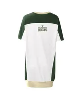 Women's G-iii 4Her by Carl Banks White Milwaukee Bucks Free Throw T-shirt Dress