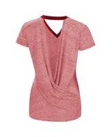 Women's Touch Red Cincinnati Reds Halftime Back Wrap Top V-Neck T-shirt