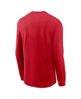 Men's Nike Red St. Louis Cardinals Over Arch Performance Long Sleeve T-shirt