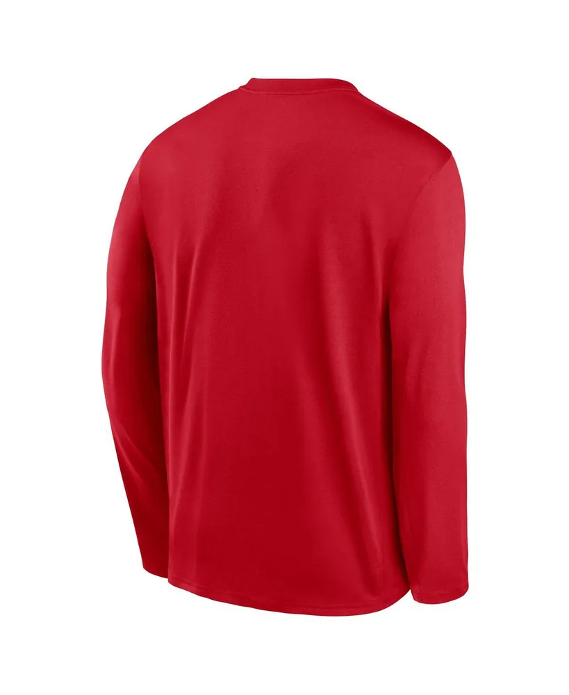 Men's Nike Red Washington Nationals Authentic Collection Team Logo Legend Performance Long Sleeve T-shirt