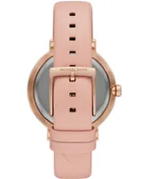 Michael Kors Women's Addyson Quartz Three-Hand Blush Leather Watch 40mm