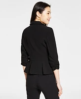 Bcx Juniors' Ruched 3/4-Sleeve Blazer