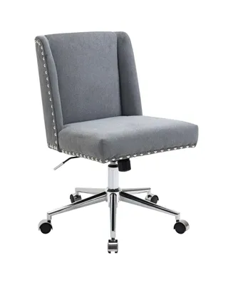 Vinsetto Modern Mid Back Computer Office Task Armless Adjustable Chair, Grey
