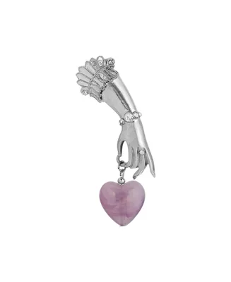 2028 Agate Heart Charm Ladies Hand Pin