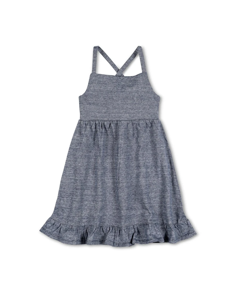 Hope & Henry Little Girls Organic Cotton Sleeveless Knit Flounce Sundress