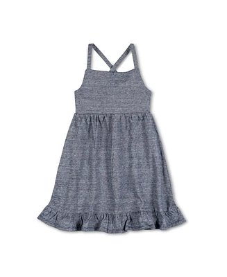 Hope & Henry Little Girls Organic Cotton Sleeveless Knit Flounce Sundress