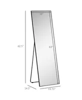 Homcom 62.5" Wall Hanging Full Length Mirror, Standing Bathroom Mirror