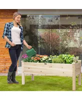 Costway Raised Garden Bed Elevated Planter Box Wood