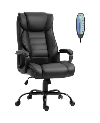 Vinsetto Massage Office Chair, High Back Executive Office Chair with 6-Point Vibration, Adjustable Height, Swivel Seat and Rocking Function, Black