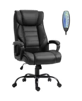 Vinsetto Massage Office Chair, High Back Executive Office Chair with 6-Point Vibration, Adjustable Height, Swivel Seat and Rocking Function, Black