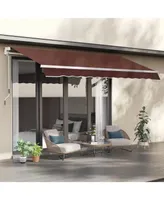 Outsunny 12' x 8' Retractable Patio Awning Canopy w/ Crank Handle