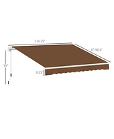 Outsunny 10'x8' Retractable Patio Awning/Sun Shade for Outdoor Patio