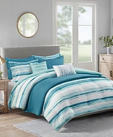Madison Park Marina Printed Seersucker 8-Pc. Comforter and Coverlet Set