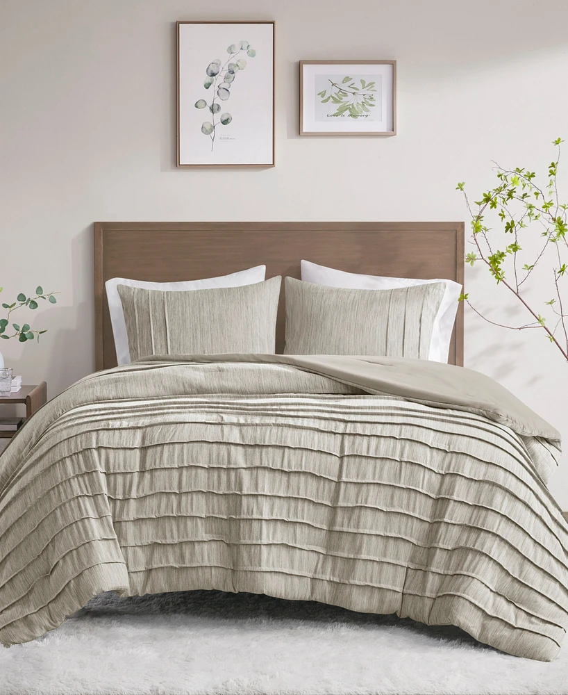 Beautyrest Maddox Striated Cationic Dyed Oversized 3-Pc. Comforter Set, Full/Queen
