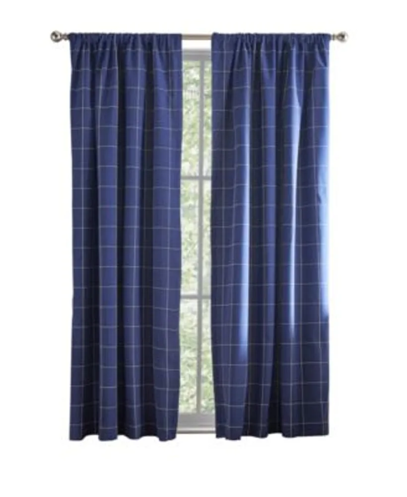 Tommy Hilfiger Big Check Pole Top Blackout 2 Piece Curtain Panel Collection