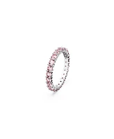 Swarovski Crystal Round Cut Pink Matrix Ring