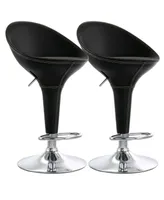 Elama 2 Piece Adjustable Plastic Bar Stool in Black with Chrome Base