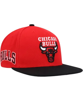 Men's Mitchell & Ness Red, Black Chicago Bulls Side Core 2.0 Snapback Hat