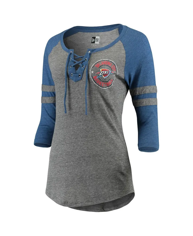 Women's Kansas City Royals Nike Royal Tri-Blend 3/4-Sleeve Raglan T-Shirt