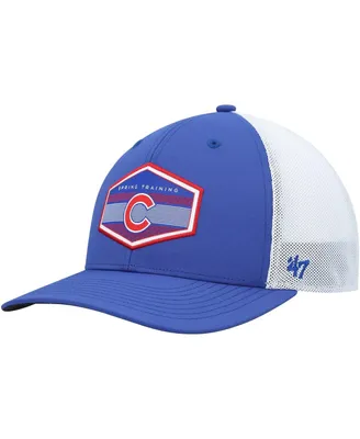 Men's '47 Brand Royal, White Chicago Cubs Spring Training Burgess Trucker Snapback Hat