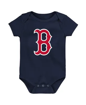 Newborn and Infant Boys Girls Navy Boston Red Sox Primary Team Logo Bodysuit
